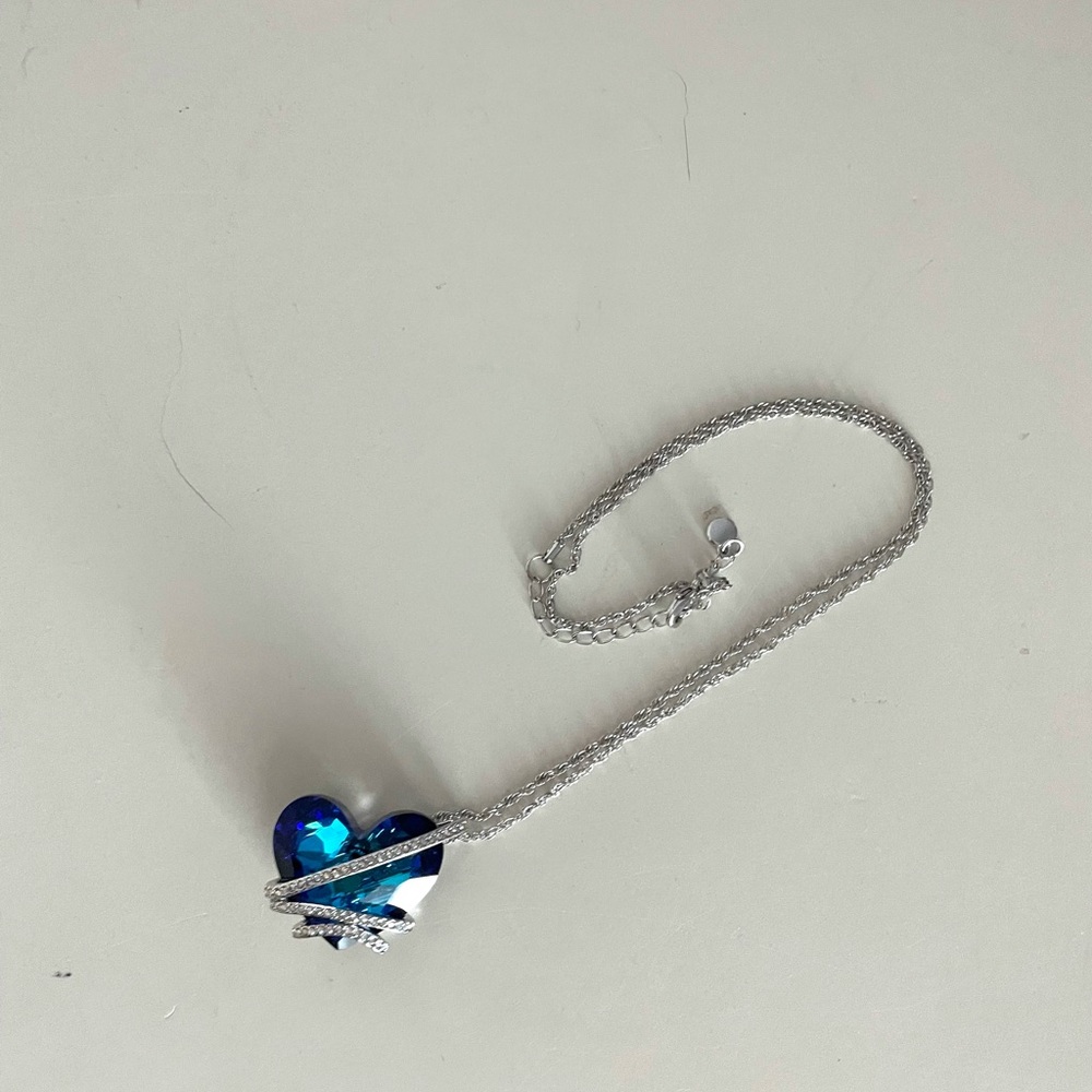 Jewel Blue Heart Necklace